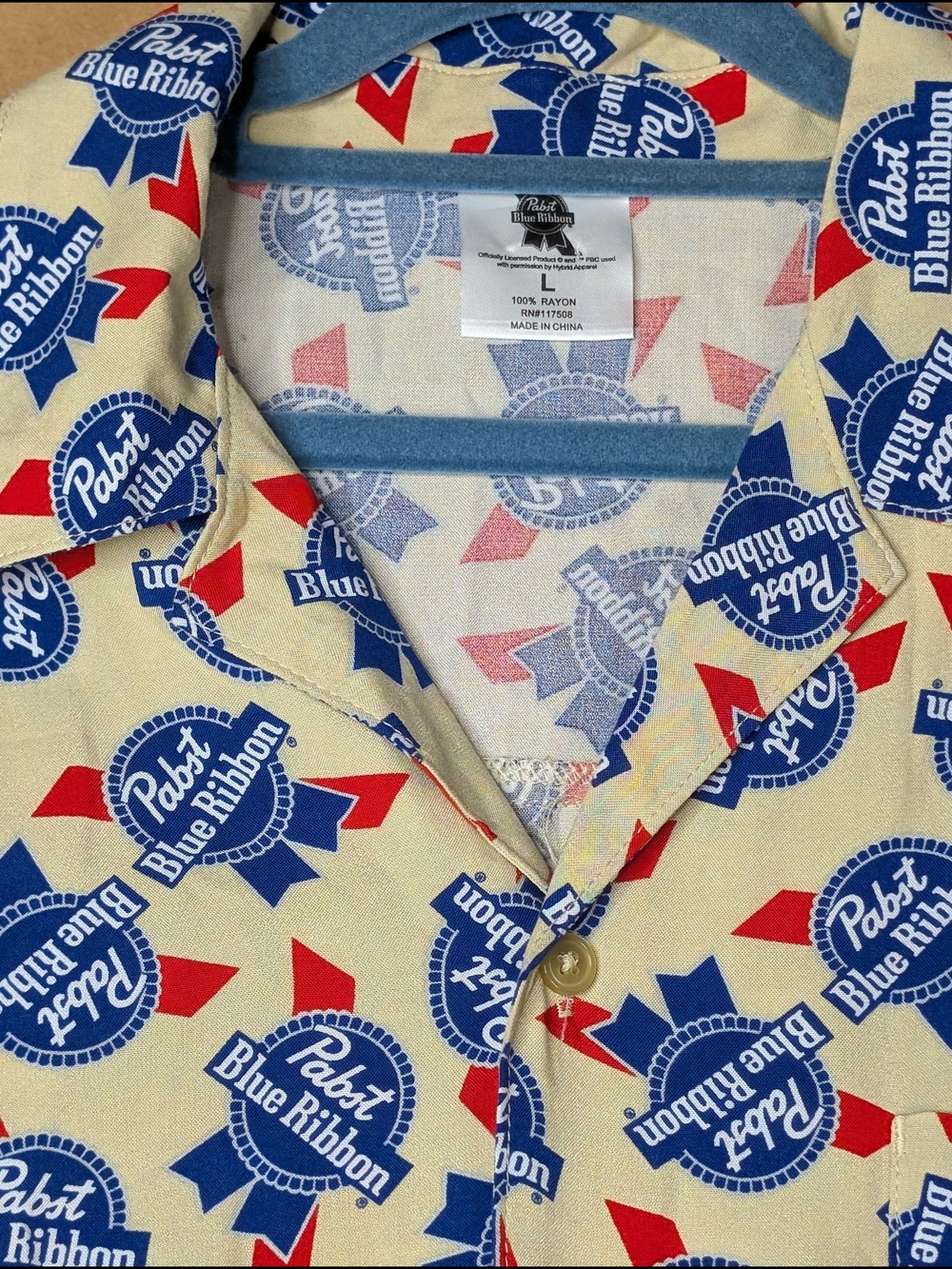 Pabst Blue Ribbon Lightweight Button Up - Picture 5 of 5